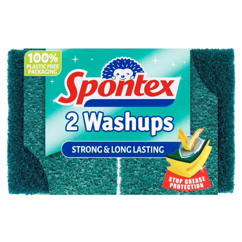 Spontex 2 Soft sponge for viscous dishes with a blue cleaning layer of 2  pieces - VMD parfumerie - drogerie